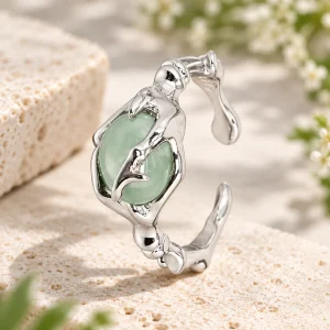 Bague en jade véritable, jadéite ou néphrite