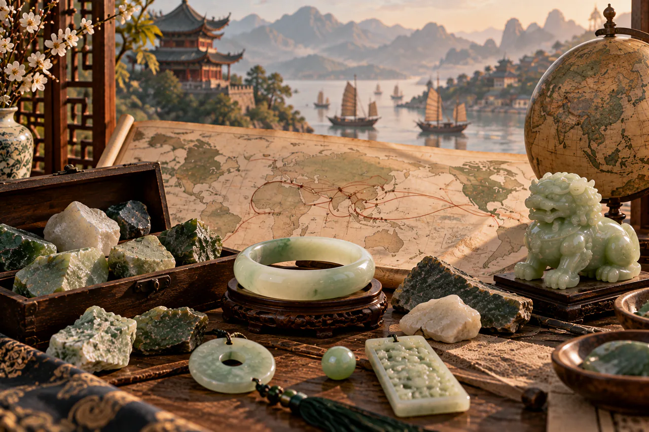 Figure sur l’étiquette commerciale jade de Chine et son refus