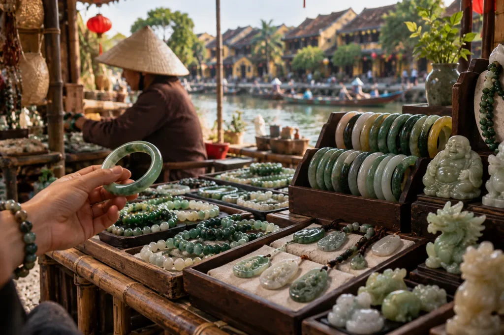 Première image de l’article, consacrée aux bijoux vendus comme jade du Vietnam