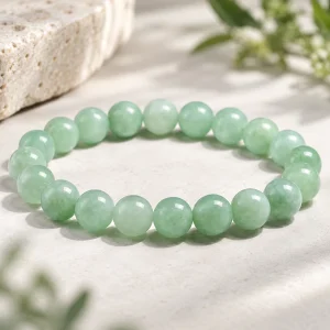 Bracelet boule jade, perles pleines de néphrite