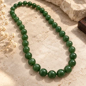 Collier en jade véritable, jadéite ou néphrite