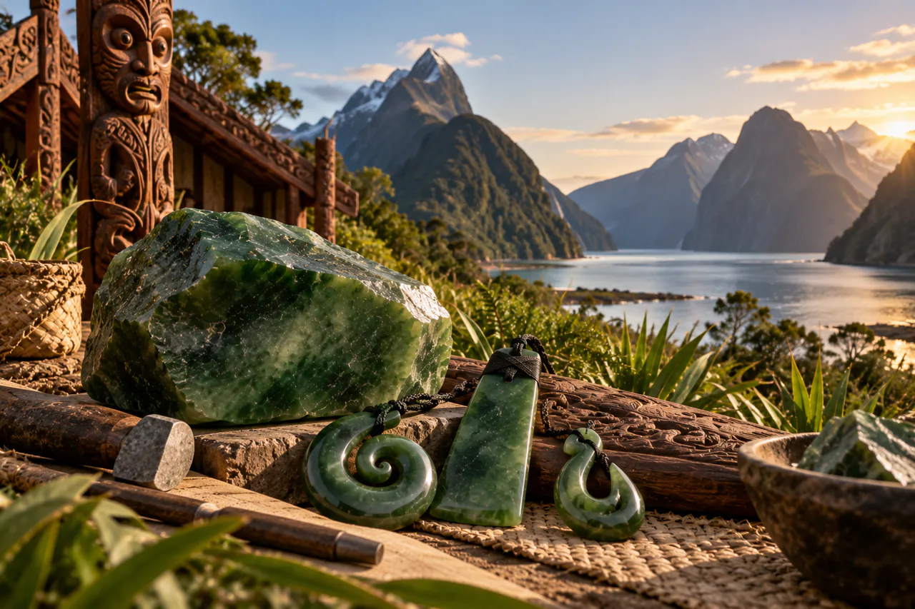 Vue consacrée au pounamu de Nouvelle-Zélande et à son régime juridique