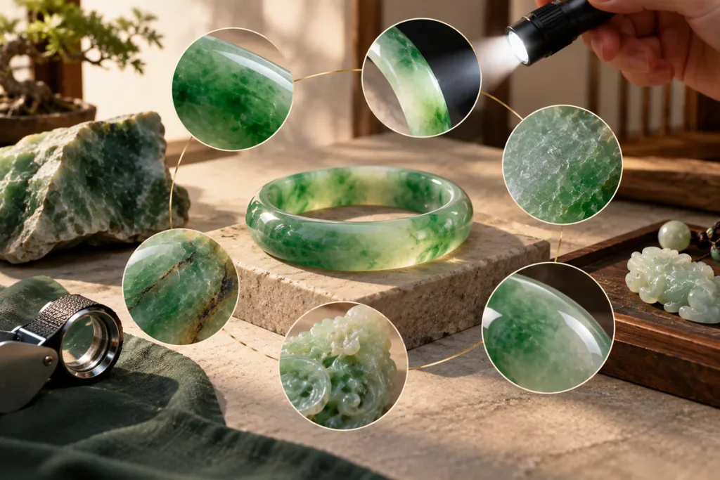 Le sujet de l’article en une vue : les six critères de qualité d’un jade