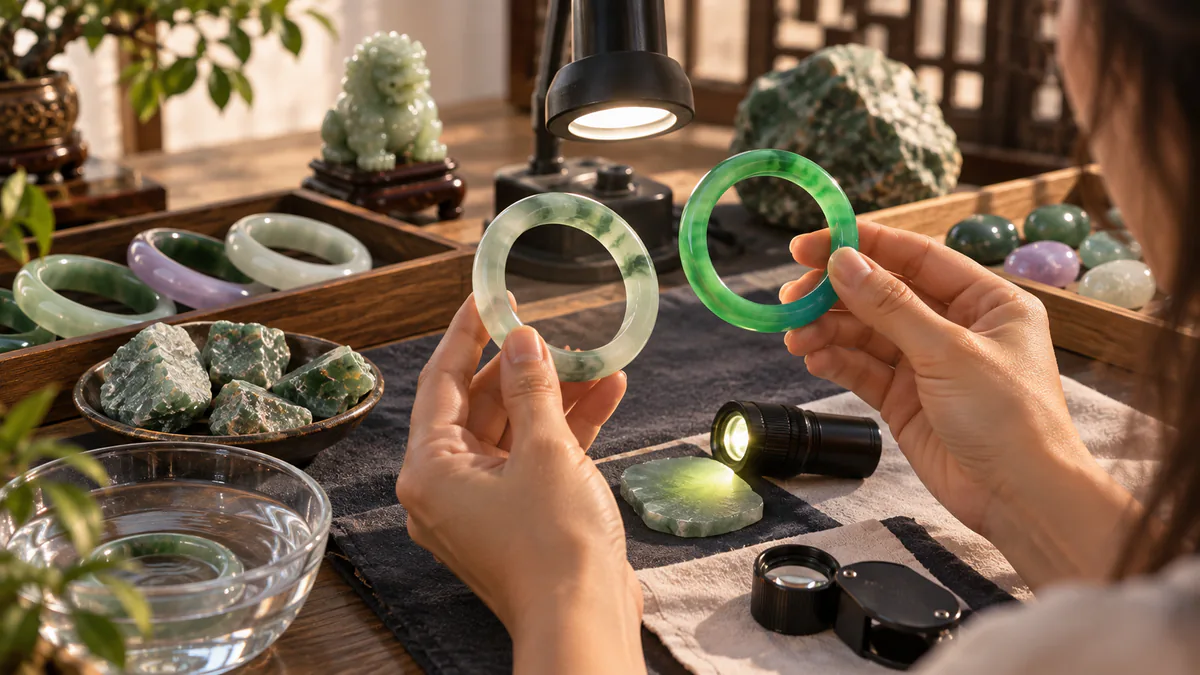 En-tête de l’article sur le jade teinté et la couleur ajoutée