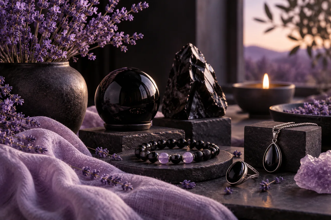 Figure consacrée au noir et au lavande, les couleurs de la marque
