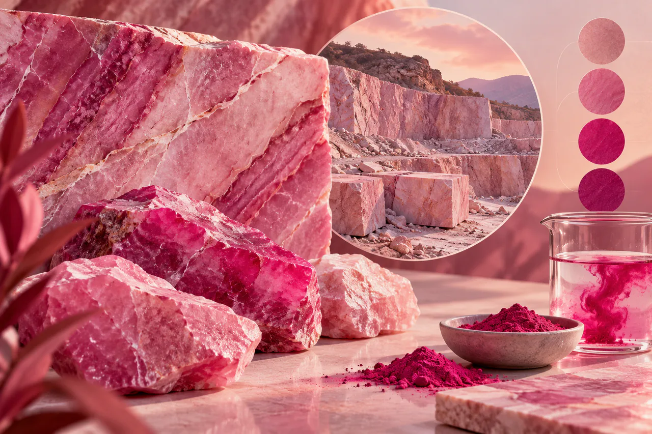 Section sur le rose et le fuchsia du commerce