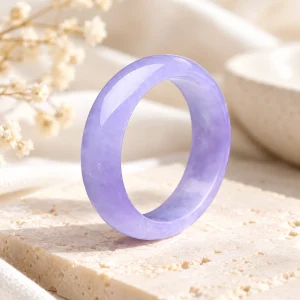 Bague en jade lavande, anneau plein