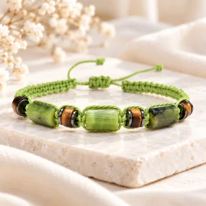Bracelet de jade à cordon vert réglable