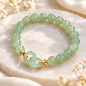 Bracelet de jade à double anneau entrelacé