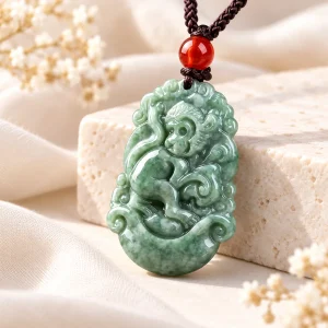 Pendentif Singe en jade, signe du zodiaque chinois